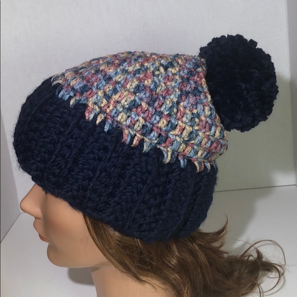 Winter Pom-Pom hat adult or teen handmade - Picture 3 of 6